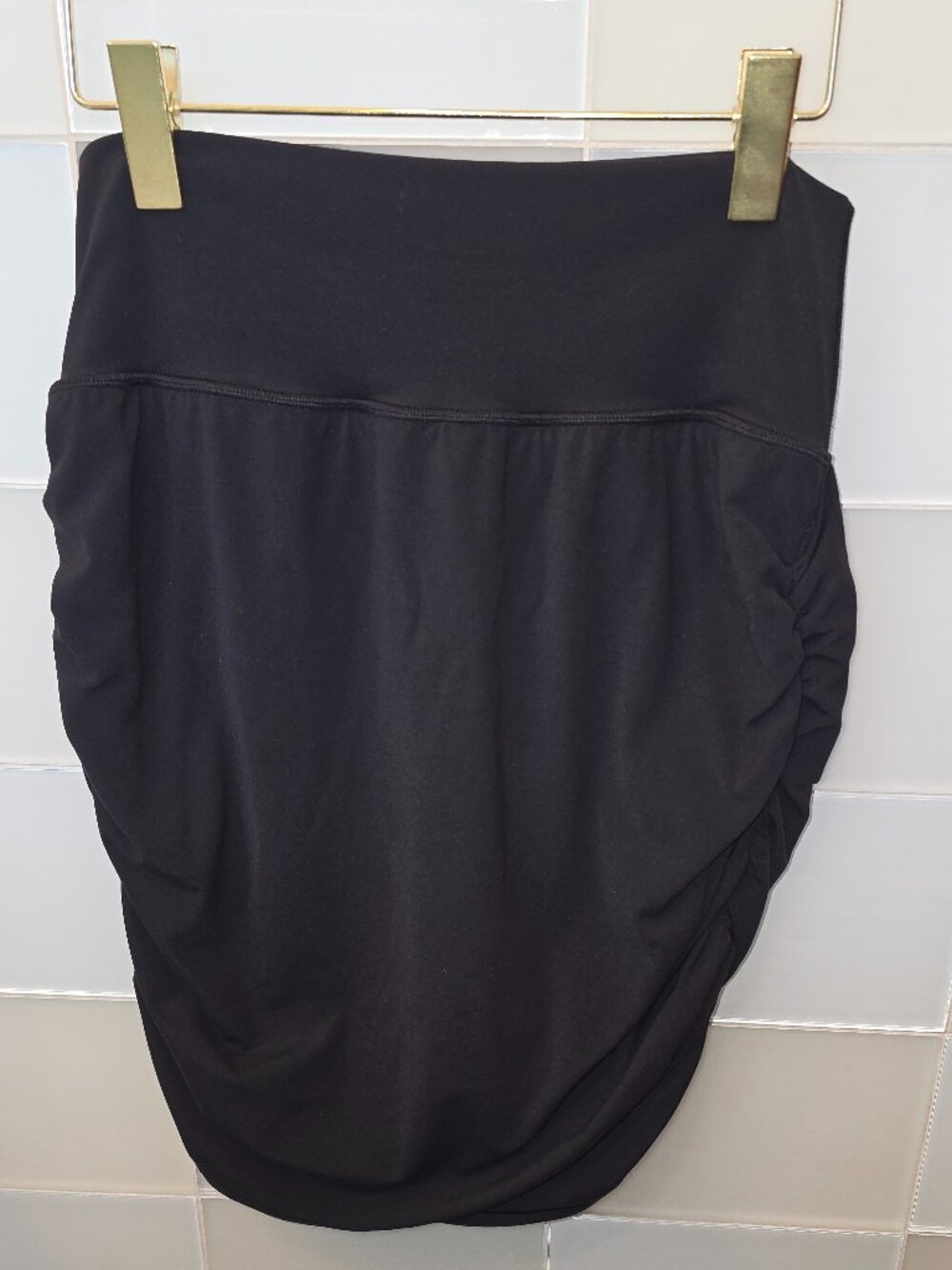 Athleta Transcend Skort Black High Waisted Active, Ruched Sides